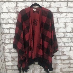 Plaid Fringe- Trim Shawl